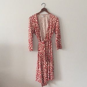 SOLD —Diane Von Furstenberg Wrap Dress, Small, Red